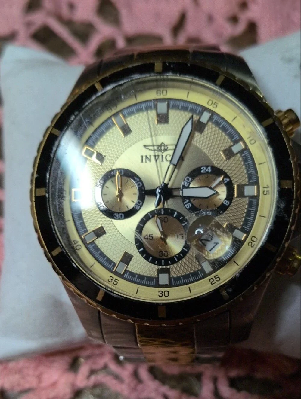 Invicta Gold and Black Men's Chronograph Watch